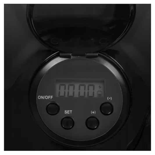 Dispenser Automat hrana animale Purlov, 30 cm, 900 ml, 6 compartimente, 6 programe, Negru