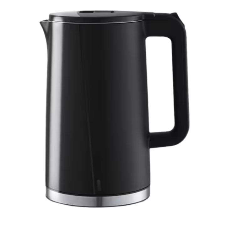 Fierbator de apa electric negru mat, 1.7 L, interior din otelinoxidabil si pereti dubli, putere 220-240V