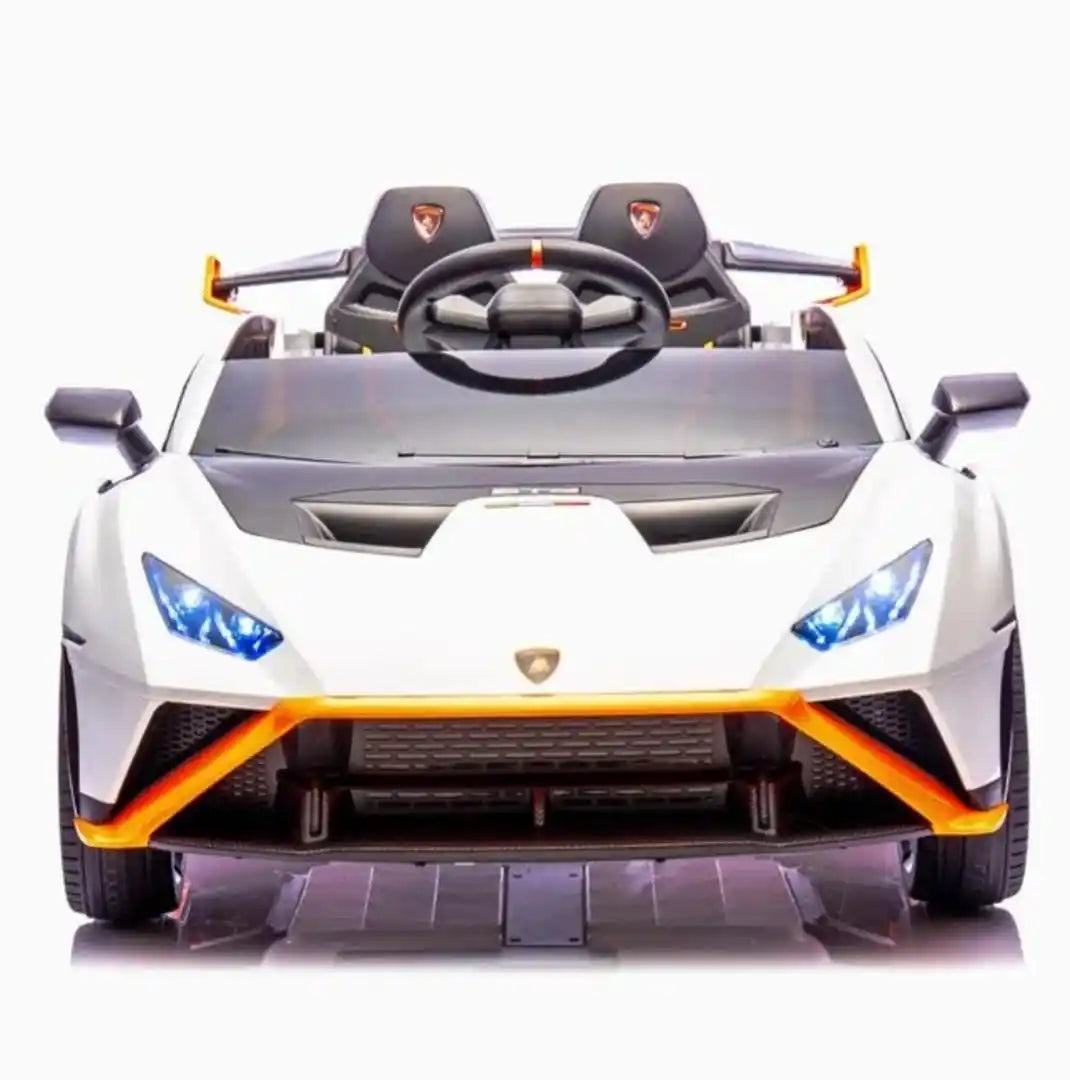 Masinuta electrica cu functie drift Lamborghini Huracan STO, putere 2 x 110W, 12V, culoare alba