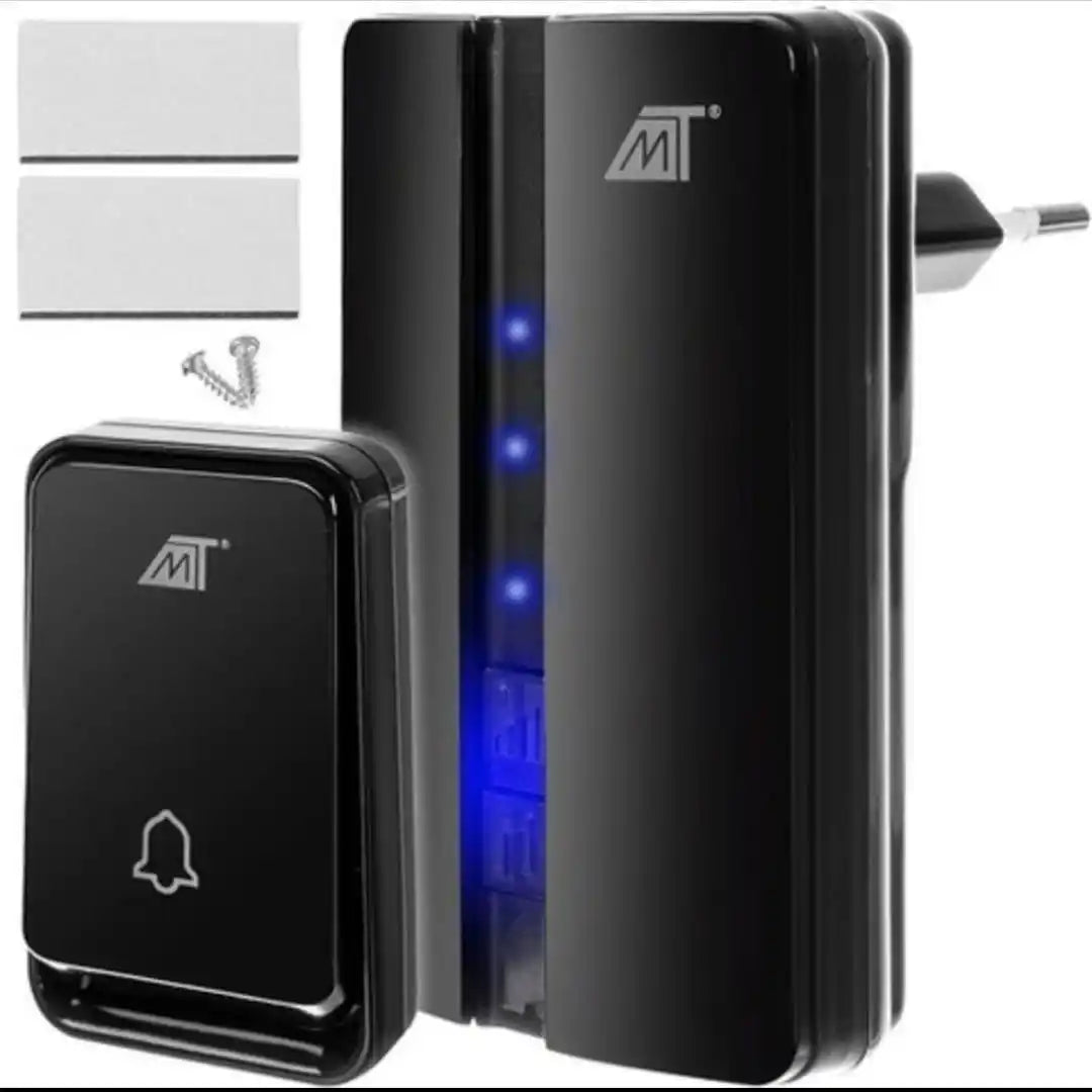 Sonerie Wireless Fara Fir Impermeabila IP44, 51 Tonuri, Volum Reglabil 90dB, Raza 15m, LED, Alimentare Priza, Montaj Usor, Negru
