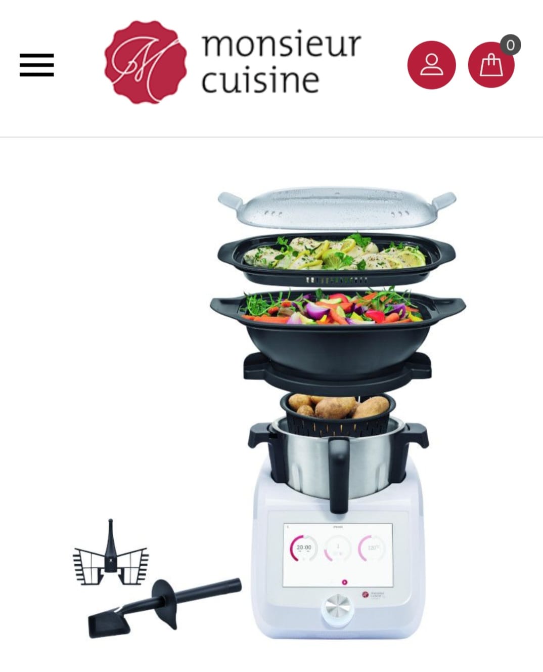 Robot Inteligent de bucătărie SilverCrest Monsieur Cuisine Smart, 1000W, bol 4.5L, WiFi, ecran tactil