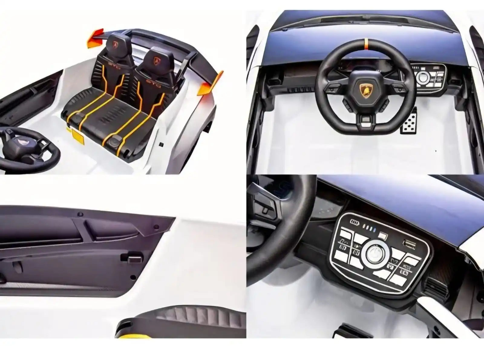 Masinuta electrica cu functie drift Lamborghini Huracan STO, putere 2 x 110W, 12V, culoare alba