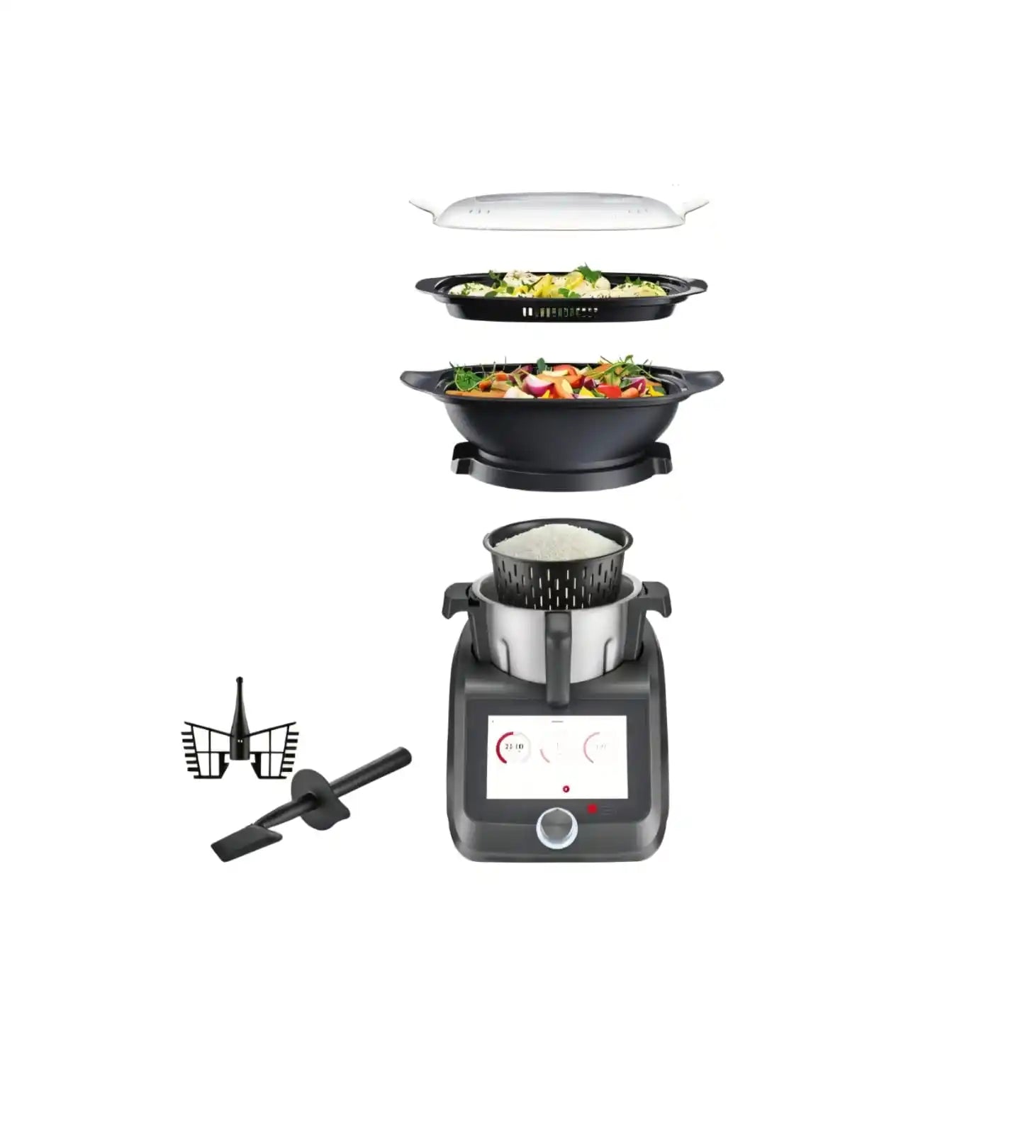 Robot de bucătărie SilverCrest Monsieur Cuisine Smart, 1000W, bol 4.5L, WiFi, ecran tactil