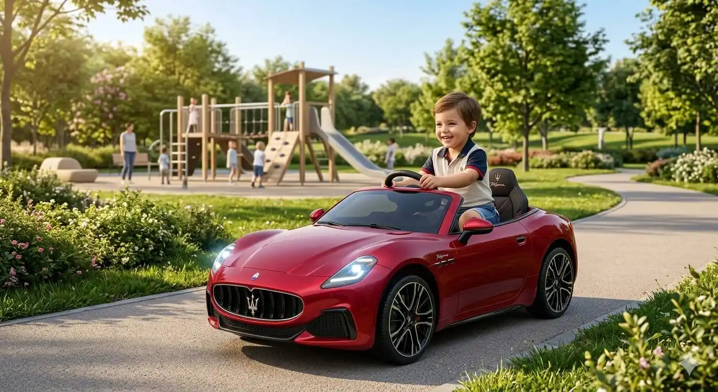 Masinuta Electrica Copii Maserati Bordo 12V 4x 4 - 4 Motoare Telecomanda RC - control paternal, Scaun Piele