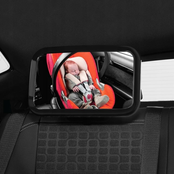 Oglinda Auto pentru Supravegherea Bebelusilor, Reglabila 360°, 4 Curele de Fixare, Oglinda Acrilica Antispargere, Siguranta Maxima in Masina