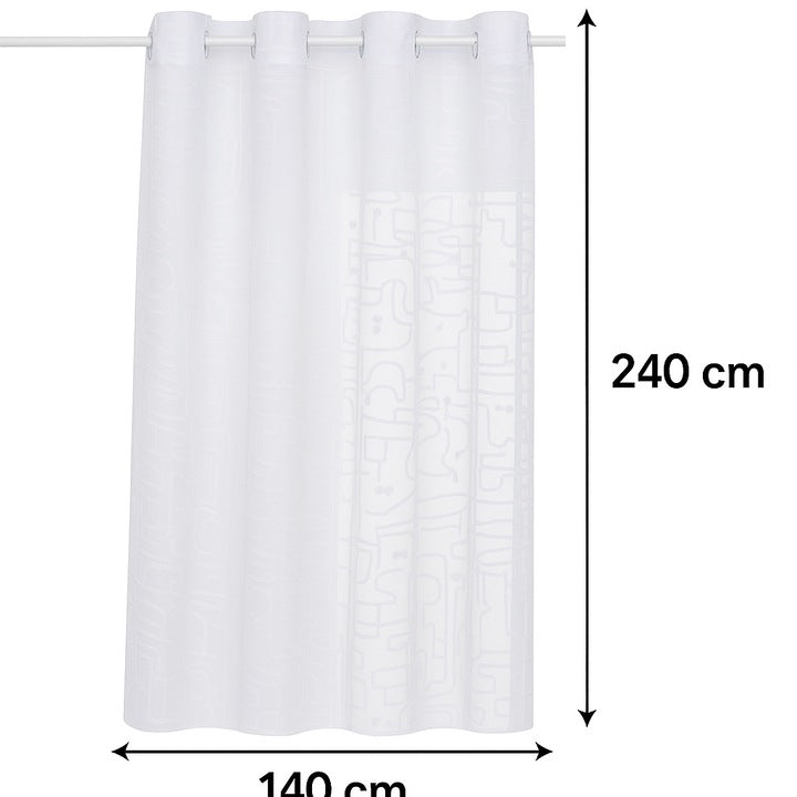 Perdea Alton alba, poliester fin si elegant, semitransparenta, 140x240 cm