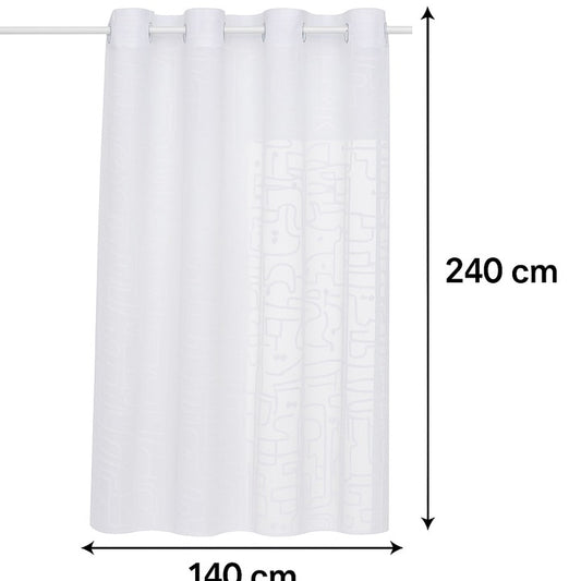 Perdea Alton alba, poliester fin si elegant, semitransparenta, 140x240 cm