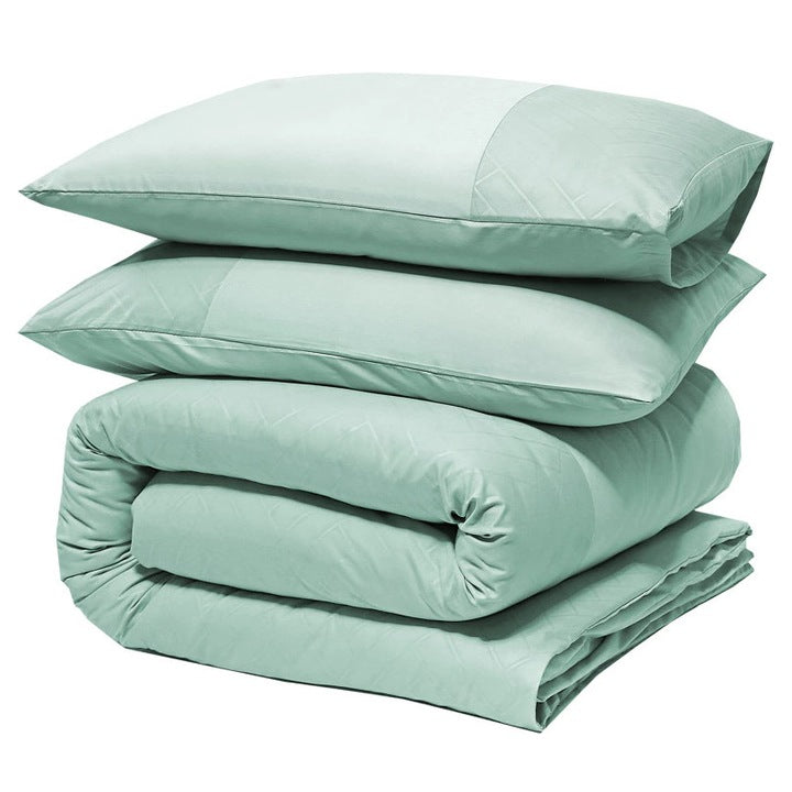Husa de pilota Sleeptime Valencia Verde Menta 200x220 cm, 2 fete de perna 60x70 cm, 100% microfibra, design gofrat, antialergica, 75 GSM