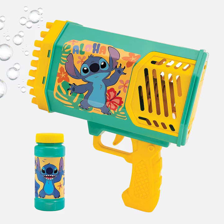 Arma Jucarie Bazooka Baloane de Sapun Giga Stitch, Bubble Gun Electric, Pistol Automat Bule Copii, Jucarie Distractie Exterior, Include Solutie Baloane, Cadou Copii 3+