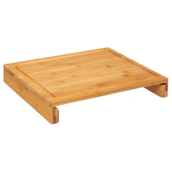 Tocator Ideal Bambus Premium cu tava, 35 x 28 cm, Maro