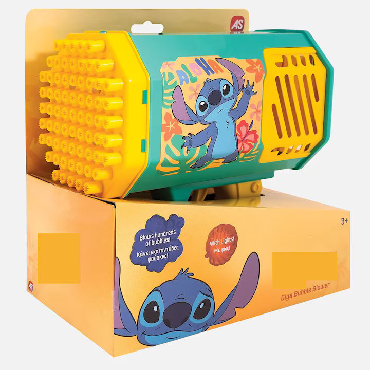 Arma Jucarie Bazooka Baloane de Sapun Giga Stitch, Bubble Gun Electric, Pistol Automat Bule Copii, Jucarie Distractie Exterior, Include Solutie Baloane, Cadou Copii 3+
