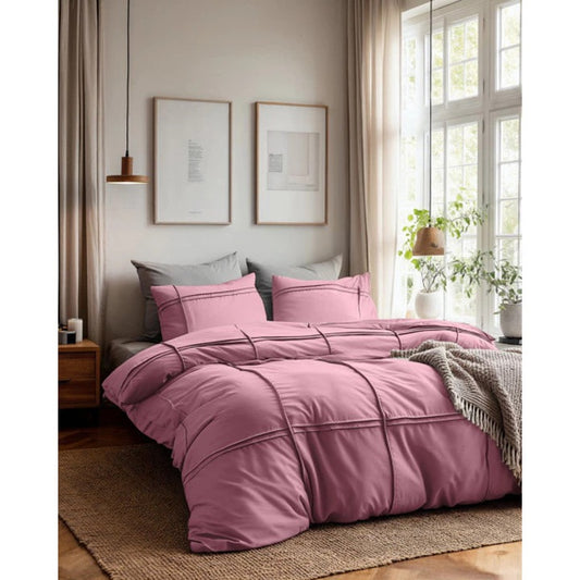 Husa de pilota Sleeptime Washed Tufted Old Pink 140x200/220 cm – microfibra moale, efect spalat, cu pliuri, 1 fata de perna inclusa
