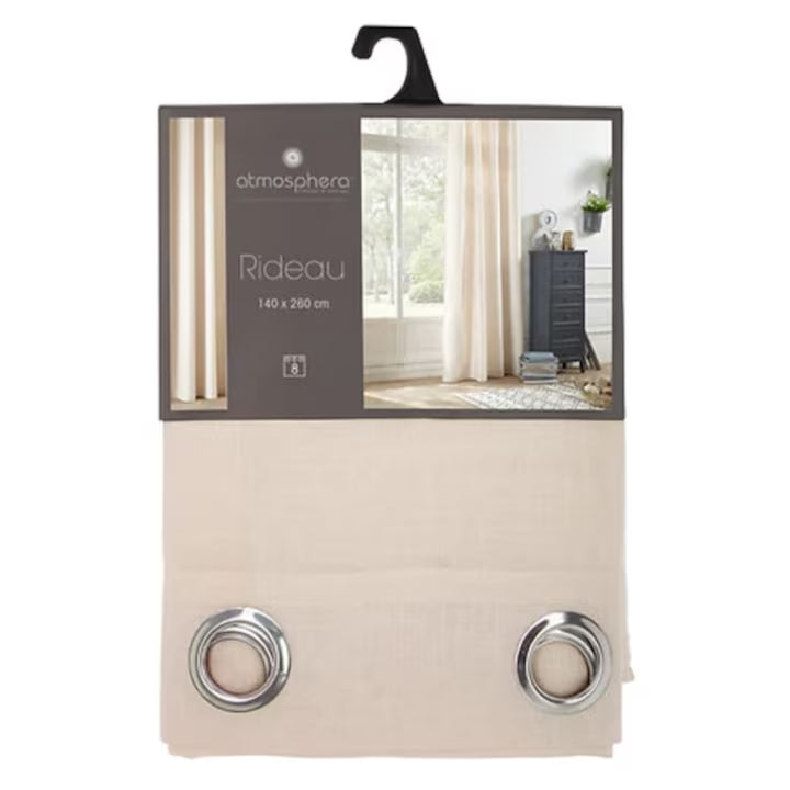 Perdea Bej 140x240 cm, eleganta, fina si semitransparenta, ideala pentru living sau dormitor