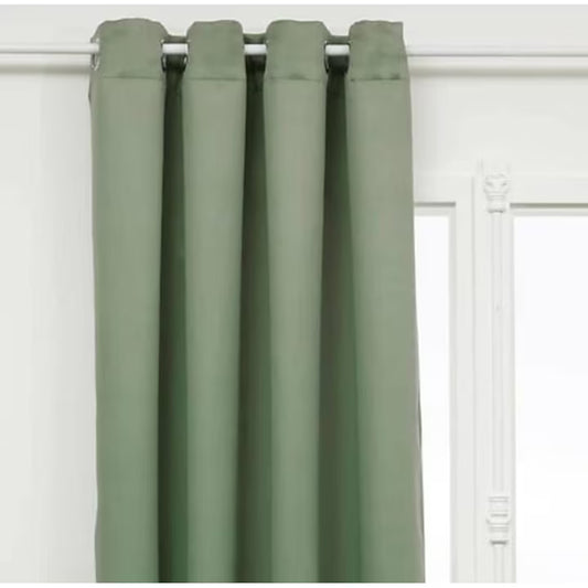 Draperie blackout 140x260 cm, verde celadon, din poliester gros, opaca si eleganta, ideala pentru living sau dormitor