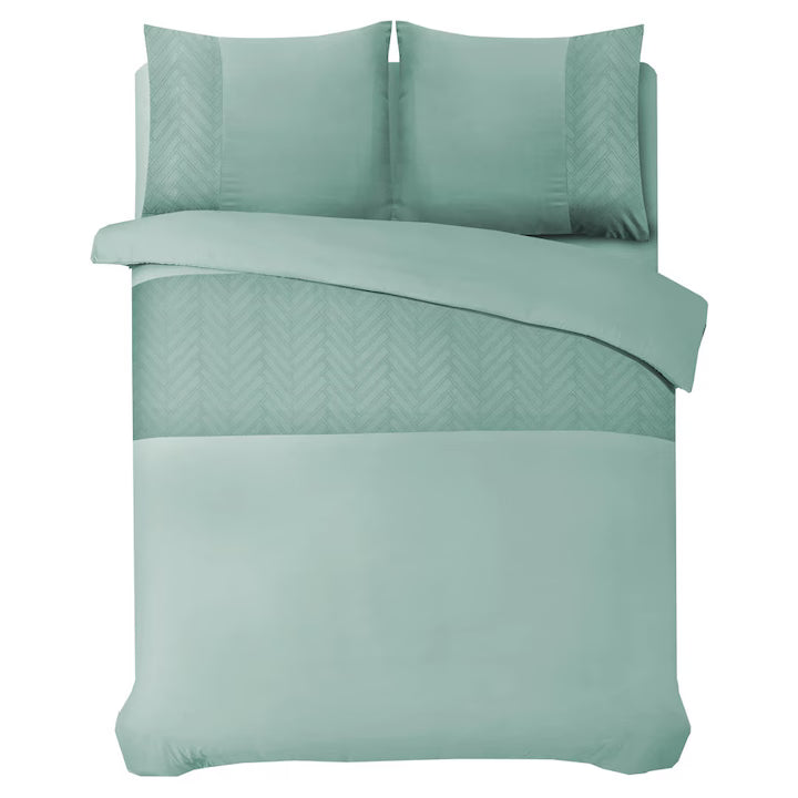 Husa de pilota Sleeptime Valencia Verde Menta 200x220 cm, 2 fete de perna 60x70 cm, 100% microfibra, design gofrat, antialergica, 75 GSM