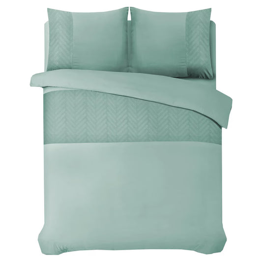 Husa de pilota Sleeptime Valencia Verde Menta 200x220 cm, 2 fete de perna 60x70 cm, 100% microfibra, design gofrat, antialergica, 75 GSM
