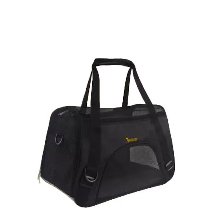 Geanta de transport caini sau pisici,, baza rezistenta, plasa de aerisire, 30x25x50 cm, greutate maxima suportata 8 kg