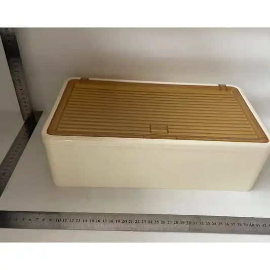 Organizator Cosmetice, Montare pe Perete fara Perforare, 36.5x10.9x20 cm, cu 3 Rafturi, din PP si ABS, Bej, Usa Transparenta