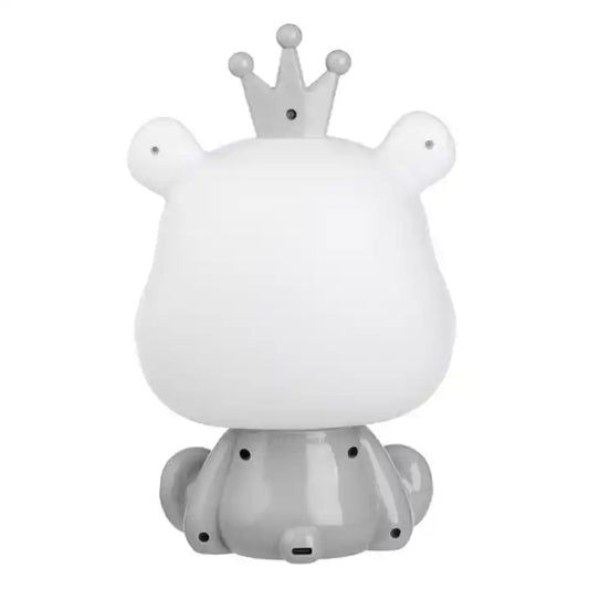 Lampa de veghe copii, model cu hipopotam, cablu USB, Alb/Gri