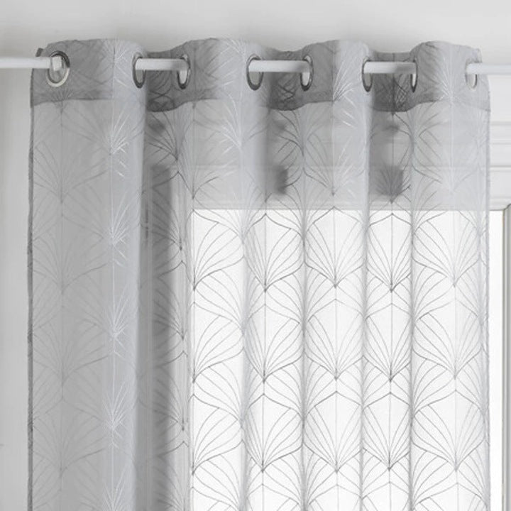 Perdea Mia Gri 140x240 cm, eleganta, fina si semitransparenta, ideala pentru living sau dormitor