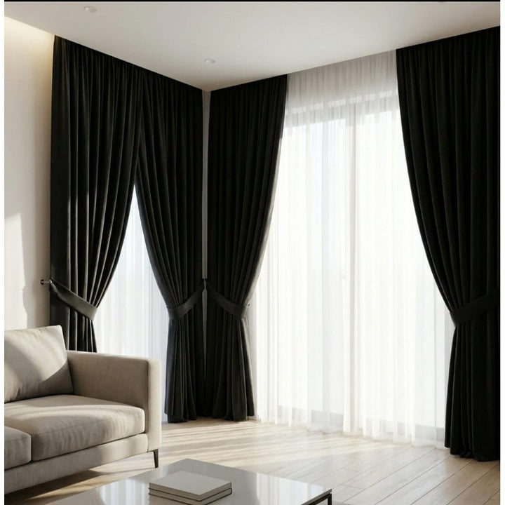 Draperie Premium Opaca neagra, 140x260 cm, pentru living sau dormitor