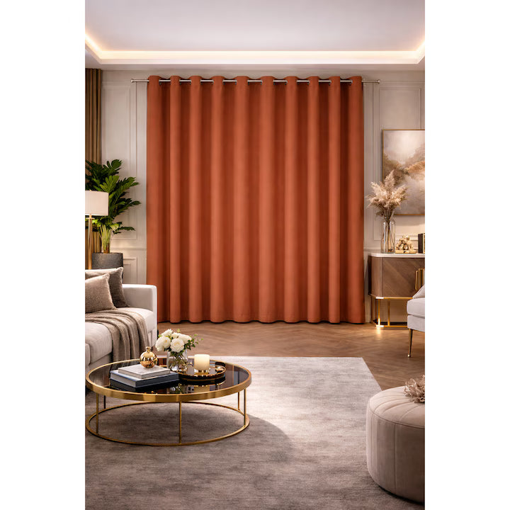 Draperie blackout Atmosphera, 140x260 cm, cu Inele, material Poliester, culoare Teracota