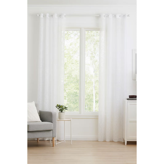 Perdea Alton alba, poliester fin si elegant, semitransparenta, 140x240 cm