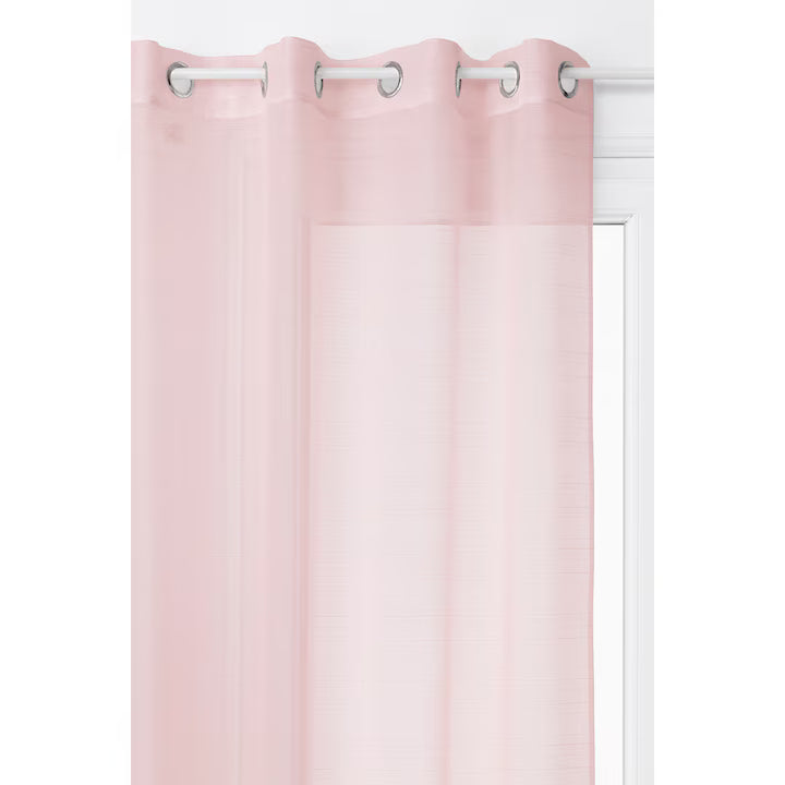 Perdea Louis, roz pastel, 140x240cm, material transparent, usor de intretinut